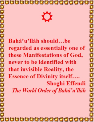 Baha'u'llah should...be regarded as essentially one of these Manifesations of God, never to be identified with that Invisible Reality, the Essence of Divinity itself.... #VoiceOfGod #Bahaullah #shoghieffendi